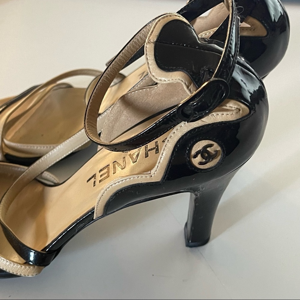 Chanel Strappy Logo Heels